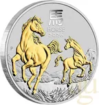 1 Unze Silbermünze Australien Lunar III Pferd 2026 teilvergoldet