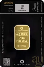 20 Gramm Goldbarren Rand Refinery - Elefant