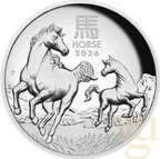 5 Unzen Silbermünze Australien Lunar III Pferd 2026 polierte Platte - High Relief