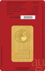 31,1 Gramm Goldbarren Perth Mint - Lunar Pferd