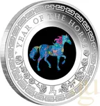 1 Unze Silbermünze Australien Lunar III Opal Pferd 2026 - polierte platte