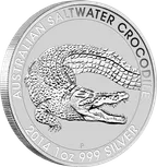 1 Unze Silbermünze Australien Salzwasser Krokodil 2014