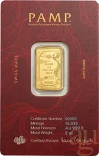 5 Gramm Goldbarren PAMP Good Luck Phoenix
