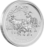 10 Unzen Silbermünze Australien Lunar II Ziege 2015