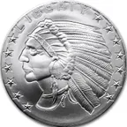 1 Unze Silber Incuse Indianer Round