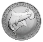 1/2 Unze Silbermünze Australien Great Hammerhead Shark - Hammerhai - 2015