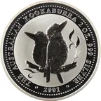 2 Unzen Silbermünze Australien Kookaburra 2001