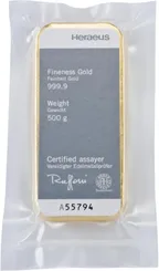 500 Gramm Goldbarren Heraeus