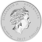 5 Unzen Silbermünze Australien Lunar II Hahn 2017