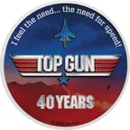 1 Unze Silbermünze Tuvalu 40 Jahre Top Gun - coloriert