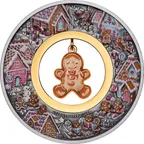 2 Unzen Silbermünze Australien Gingerbread Christmas - Antik Finish coloriert