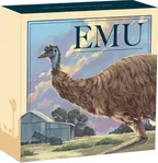 1 Unze Silbermünze Australien Emu 2026 - blau coloriert