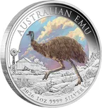 1 Unze Silbermünze Australien Emu 2026 - blau coloriert