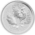 1 Unze Silbermünze Australien Lunar II Hahn 2017