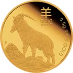 0,5 Gramm Goldmünze Australien Lunar III Ziege 2027 - polierte Platte