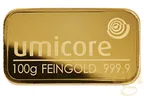 100 Gramm Goldbarren Umicore