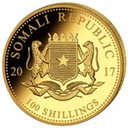 1/10 Unze Goldmünze Somalia Elefant 2017