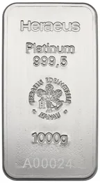 1.000 Gramm Platinbarren Heraeus