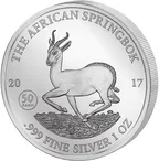 1 Unze Silbermünze Afrika Gabun Springbock 2017