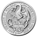 2 Unzen Silbermünze Queens Beasts Red Dragon 2017