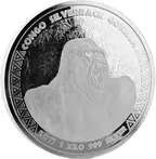 1 Kilogramm Silbermünze Afrika Kongo Silberrücken Gorilla 2017