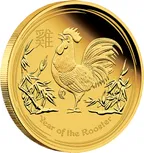 1/10 Unze Goldmünze Australien Lunar II Hahn 2017 - polierte Platte