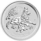 1 Unze Silbermünze Australien Lunar II Hund 2018
