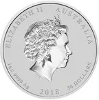 1 Kilogramm Silbermünze Australien Lunar II Hund 2018