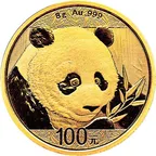 8 Gramm Goldmünze China Panda 2018