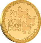 1 Unze Goldmünze Niue Hund 2018