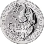 10 Unzen Silbermünze Queens Beasts Red Dragon 2018