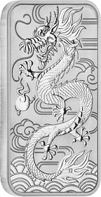 1 Unze Silbermünze Perth Mint Rectangular Dragon 2018