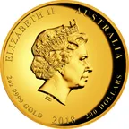 2 Unzen Goldmünze Australien Drache & Tiger 2018 - High Relief - polierte Platte