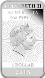 1 Unze Silbermünze Perth Mint Rectangular Dragon 2018 - polierte Platte