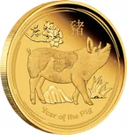1 Unze Goldmünze Australien Lunar II Schwein 2019 - polierte Platte