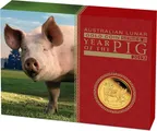 1 Unze Goldmünze Australien Lunar II Schwein 2019 - polierte Platte