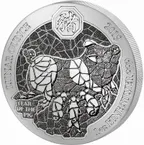 1 Unze Silbermünze Ruanda Lunar Schwein 2019