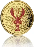 1 Unze Goldmünze EC8 Anguilla - Lobster 2018 - coloriert