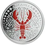 1 Unze Silbermünze EC8 Anguilla - Lobster 2018 - coloriert
