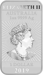 1 Unze Silbermünze Perth Mint Rectangular Dragon 2019