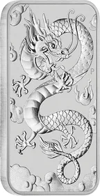 1 Unze Silbermünze Perth Mint Rectangular Dragon 2019