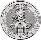 2 Unzen Silbermünze Queens Beasts Yale 2019