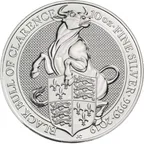 10 Unzen Silbermünze Queens Beasts Black Bull 2019