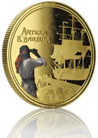 1 Unze Goldmünze EC8 Antigua & Barbuda - Rum Runner 2019 - coloriert