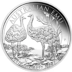 1 Unze Silbermünze Australien Emu 2019 - polierte Platte