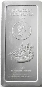 100 Unzen Silber Cook Islands Münzbarren