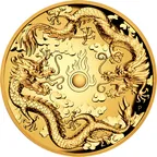 2 Unzen Goldmünze Australien Drache & Drache 2019 - High Relief - polierte Platte