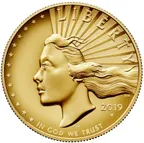 1 Unze Goldmünze American Liberty 2019 - polierte Platte - High Relief