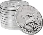 1 Unze Silbermünze Lunar Serie UK Ratte 2020