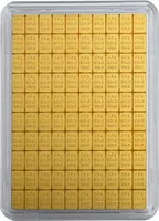 100 x 0,5g Gold Combibarren / Goldtafel / Tafelbarren